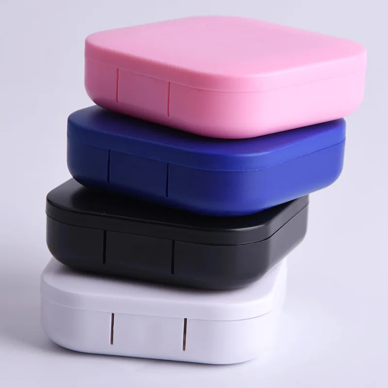 Чехол для контактных линз квадратный однотонный чехол из АБС-пластика с