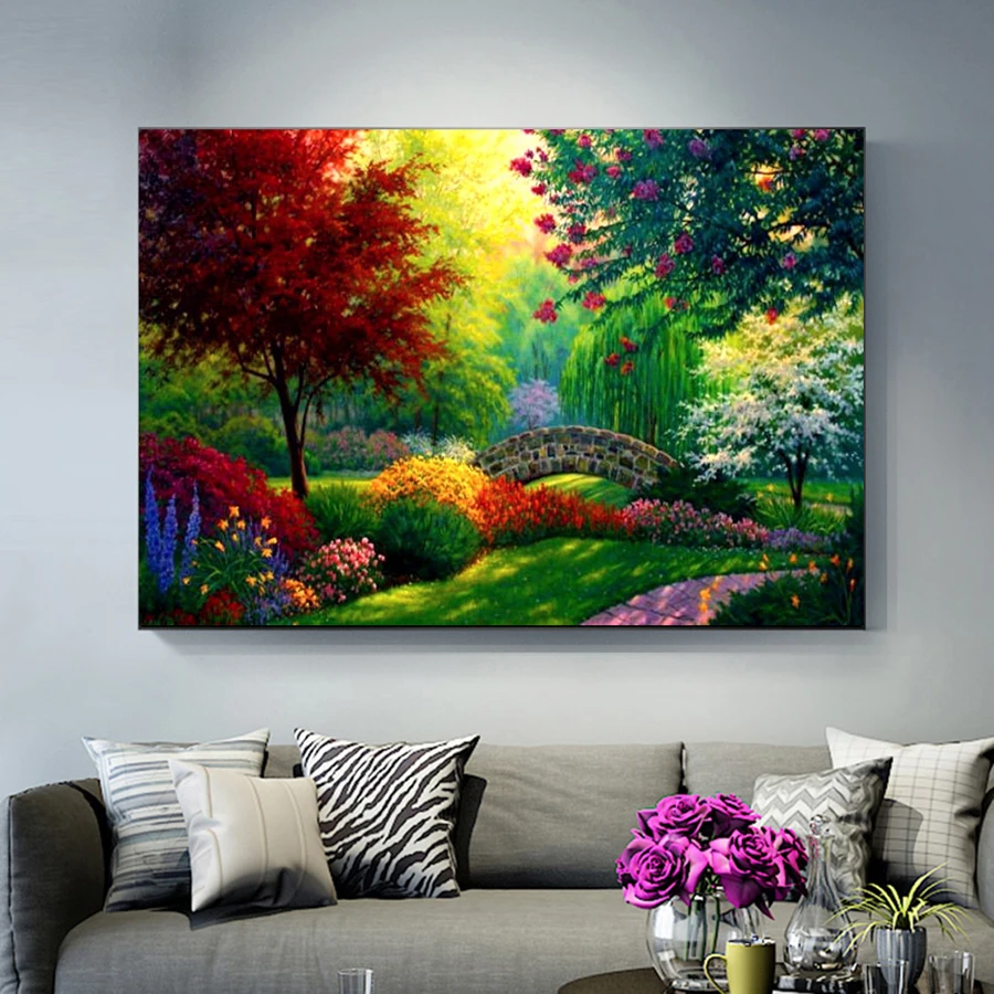 

Park natural scenery 5D diy diamond painting Full Square Round Drill mosaic embroidery sale needlework home decoration AA2810