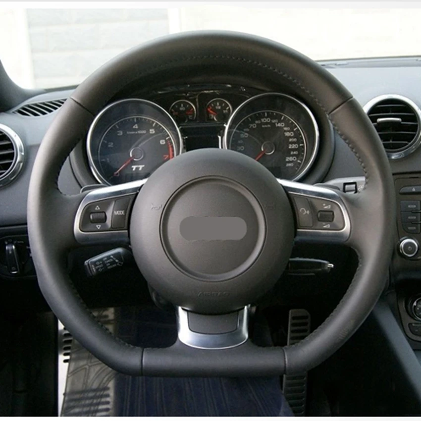 Искусственная кожа сшитые вручную Чехлы рулевого колеса автомобиля чехол для AUDI