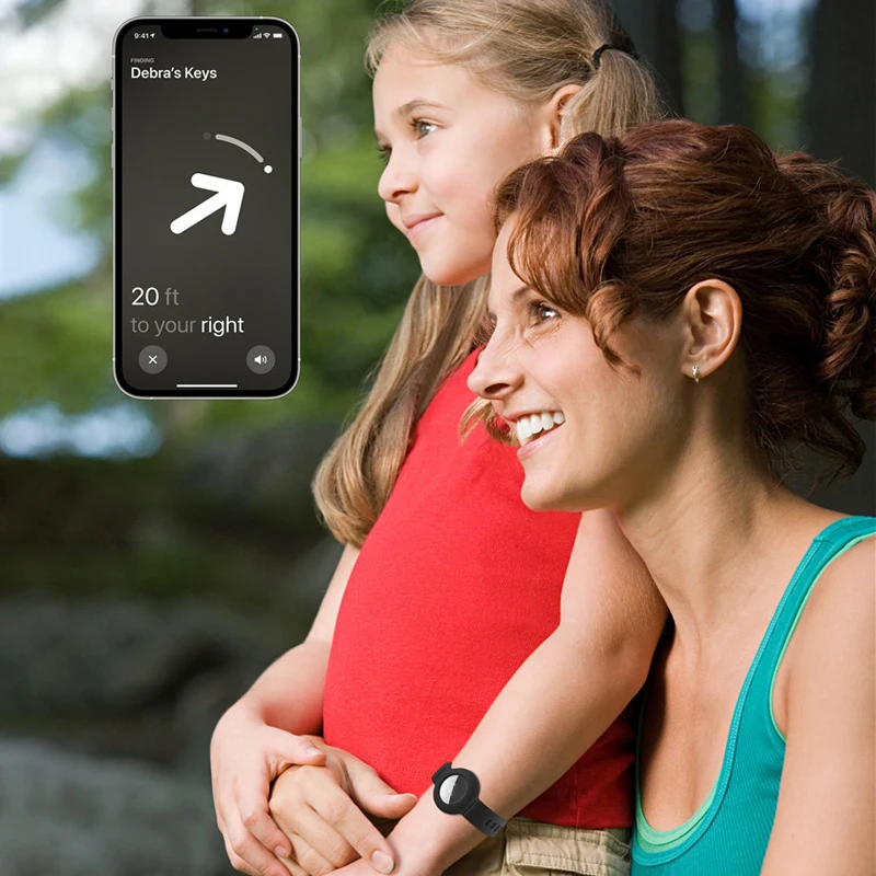 

Retainer Cases For Apple Airtags Location Trackers High-quality Durable Solid Silicone Buckle Anti-Lost Protective Covers strap