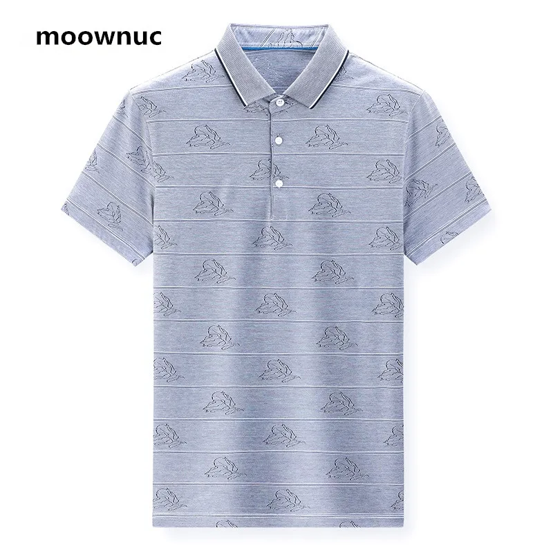 

2021 new arrival summer high quality silk polo-shirt mem,male Striped polos 3379