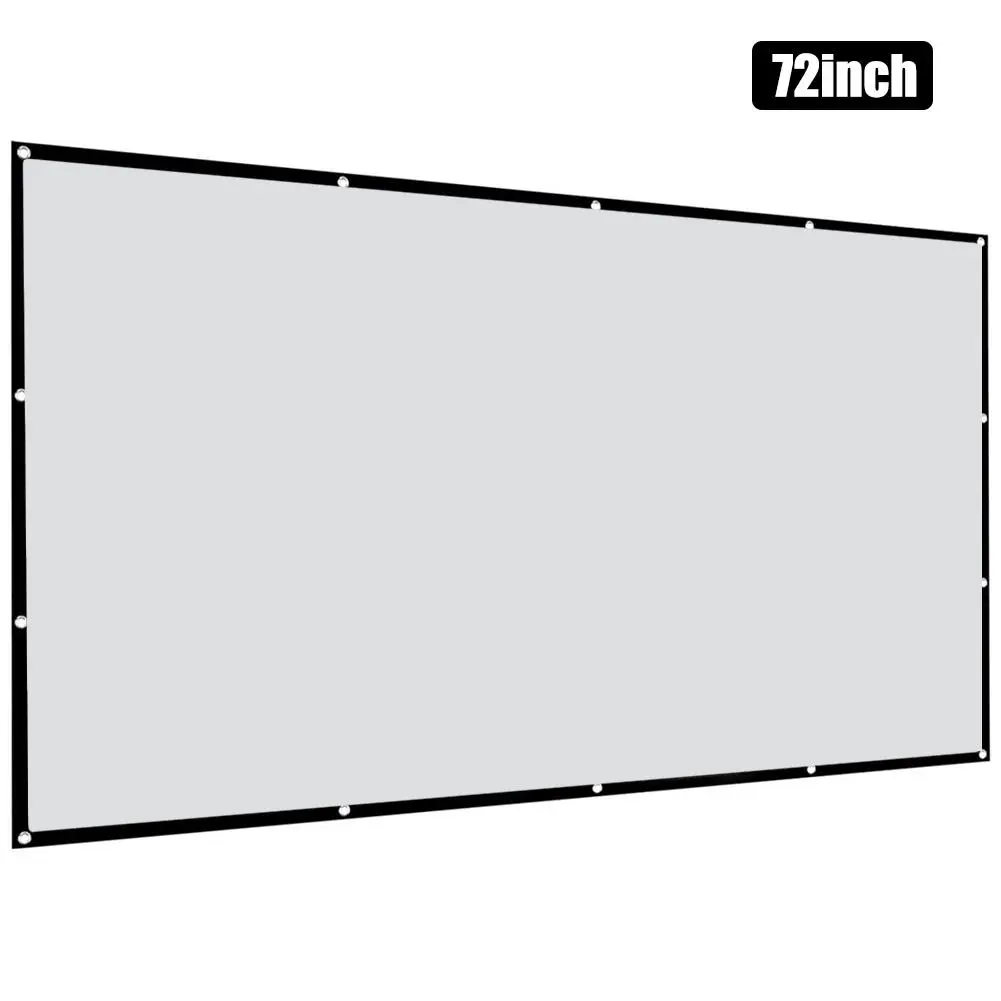Экран для проектора 16:9 дюймов портативный кино с защитой от сгибов дома офиса