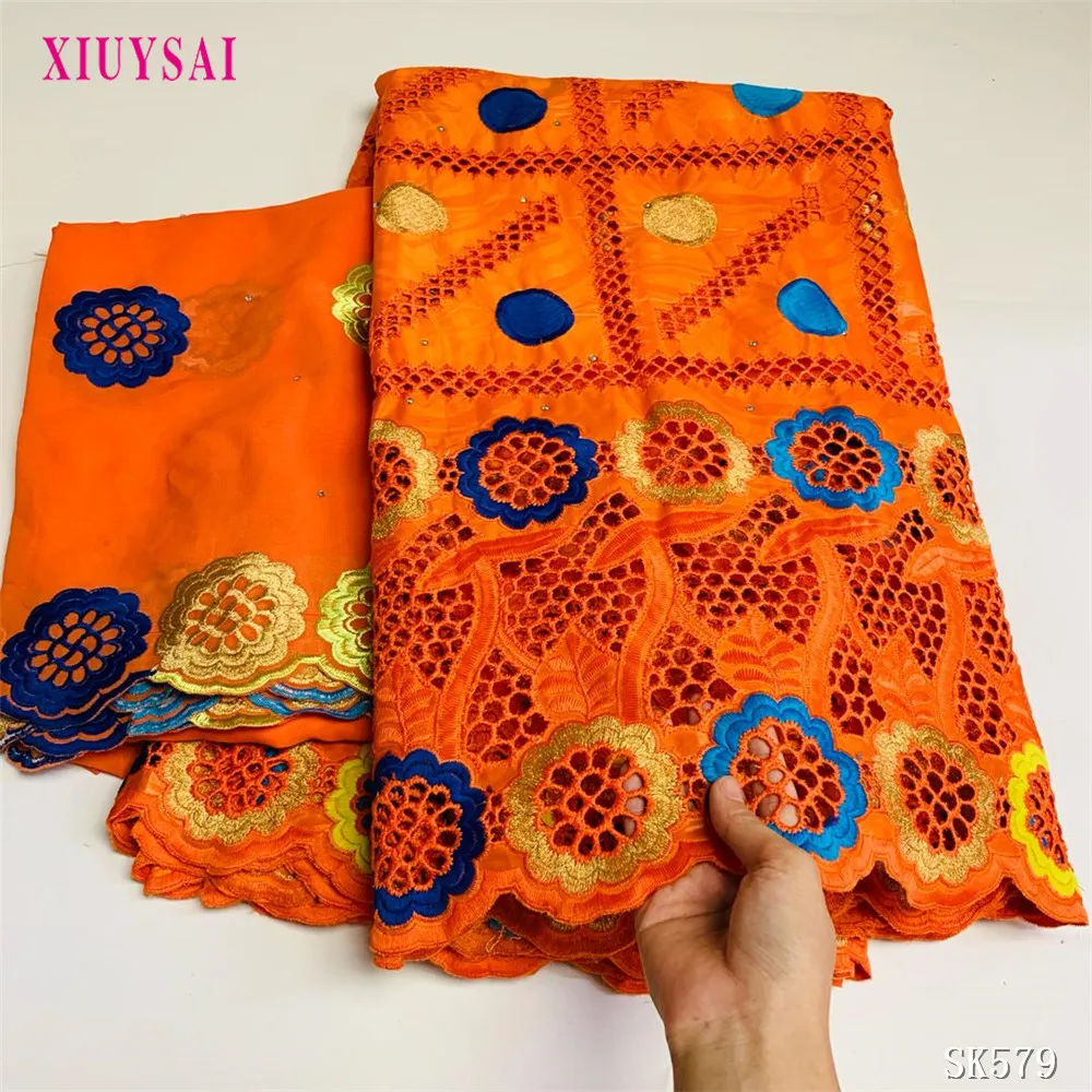 

7 yards African Bazin Riche Getzners Lace Fabric High quality Nigerian Cotton Lace for Bridal Embroidery France K579