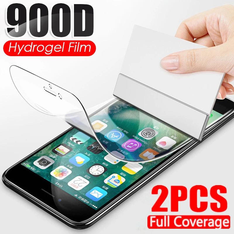 

2Pcs 900D Hydrogel Film Screen Protector For iphone 13 12 11 Pro XR XS Max X Cover Protective Film For iphone SE 2020 8 7 Plus