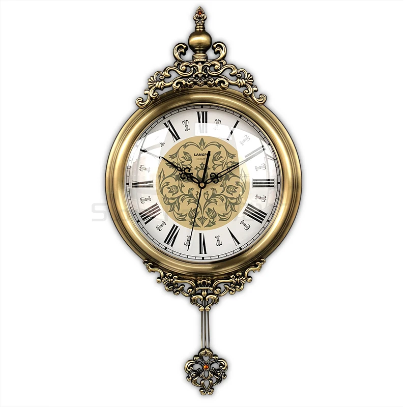 

Nordic watch American swing wall watch Retro Clock silent quartz clock metal second sweeping movement
