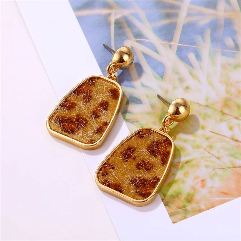 Новые винтажные бархатные леопардовые серьги IFMIA для женщин богемные с животным