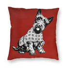 Персонализированный винтажный Чехол на подушку шотландского терьера, домашний декор, 3D двухсторонняя наволочка на подушку с принтом Скотти-собаки для автомобиля