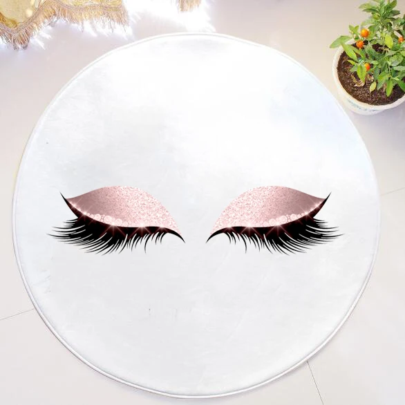 Rose Gold Lash Милый мультфильм ресницы круглый коврик ковер для детской комнаты современный ребенок области ресниц ковер для гостиной коврик для йоги стул домашний декор - Цвет: Rose Gold Lash
