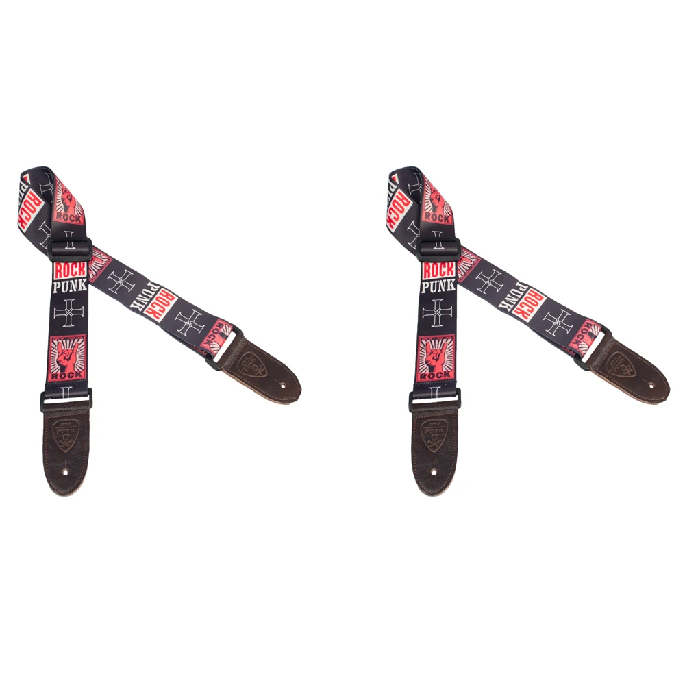 

Black Red color 2PCS Guitar Strap Guitar Accessories Adjustable Shoulder Strap For Acoustic Guitar