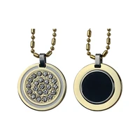 stainless steel lava stone bio scalar quantum pendant luxury aura charm necklace with shiny crystals for women men