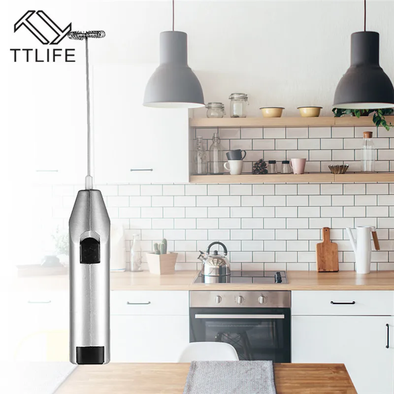 Вспениватель для молока TTLIFE Электрический смеситель напитков взбиватель венчик