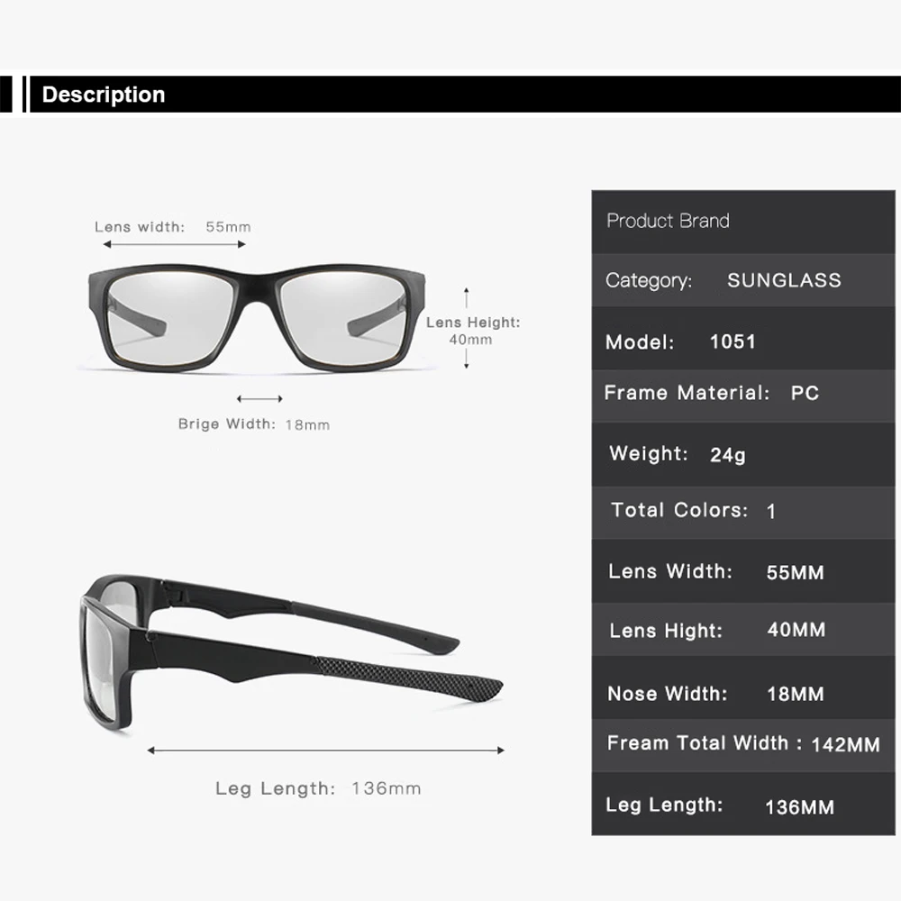 Фотохромные поляризационные очки для рыбалки мужчин и женщин кемпинга пеших