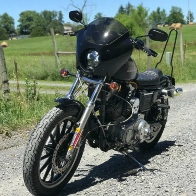 Черный хром зеркало заднего вида мотоцикла для Sportster 883 Железный 1200 на заказ nighter