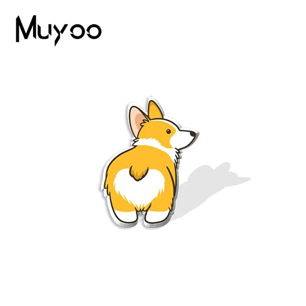 Булавки для одежды из эпоксидной смолы ручной работы с забавным щенком корги