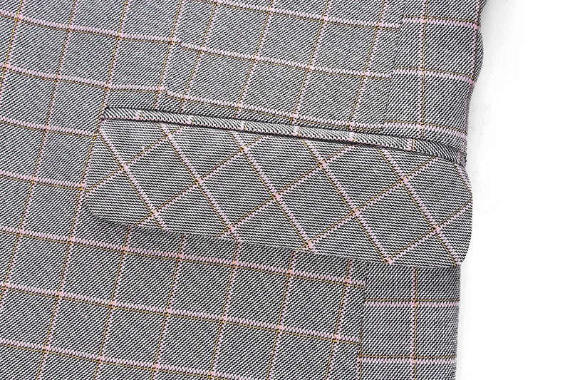

MOGU Men's Plaid Blazer One Button Slim Fit Wedding Dress for Man Fashion Casual Gray Suits Jacket Large Asian Size 5XL
