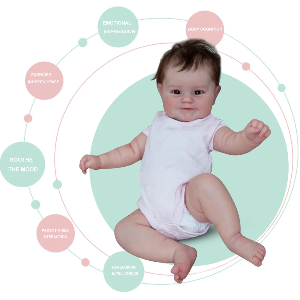 

Подвижная Реалистичная кукла-реборн с мягкими ручными волосами, милая детская игрушка для игр, Милая нарядная игрушка для сна, сопровождени...