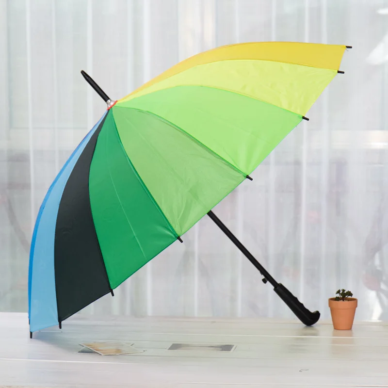 Новинка 2021 длинная ручка автоматический парашют прямой креативный Радужный Зонт