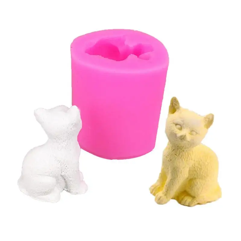 Силиконовая 3D форма формы для мыла маленькая Свеча кошка искусственные