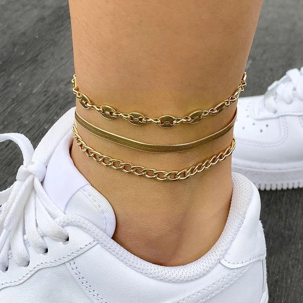 

Bohemia Snake Twist Bone Chain Foot Anklet Punk Multilayer Cuban Chain Bracelet On The Leg For Women Jewelry Gift 2022 New O3r9