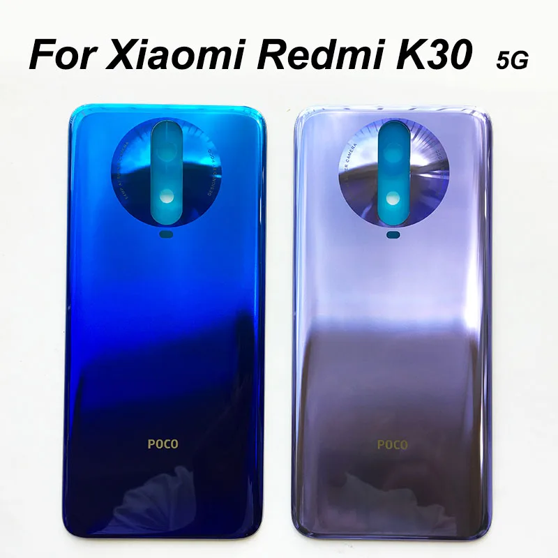 

K30 New Back Cover Battery Housing Door Rear Case Glass With Adhesive For Xiaomi Redmi K30 5G Lid Phone Shell Parts