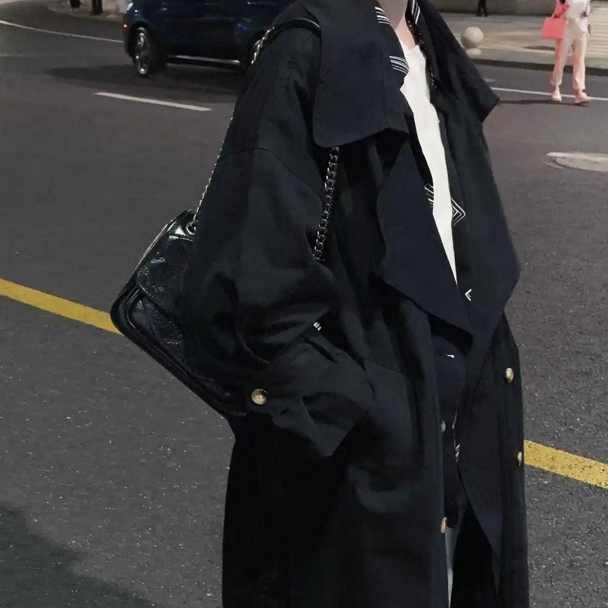 Тренч женский свободный в японском стиле Длинная Верхняя одежда для колледжа