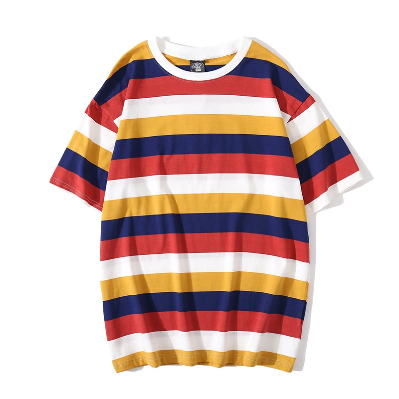 

FGKKS Men T Shirts Stripe Print High Quality Men's Brand Casual Short Sleeve Top Oversize Harajuku Male T-Shirt