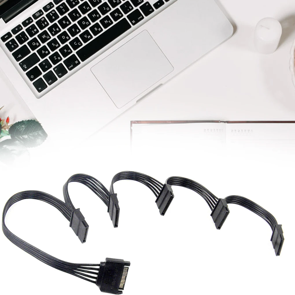 

18AWG One for Five Serial Ports SATA 15Pin Hard Drive Power Cable Extension Line Cable