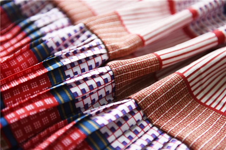 #0122 летнее винтажное пляжное плиссированное платье женское лоскутное ретро в