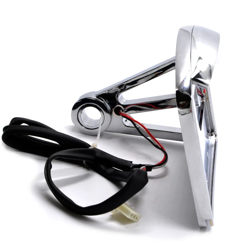 

Motorcycle Red Led Side Mount License Plate Holder Bracket Tail Light For Harley Most Models Customs Choppers