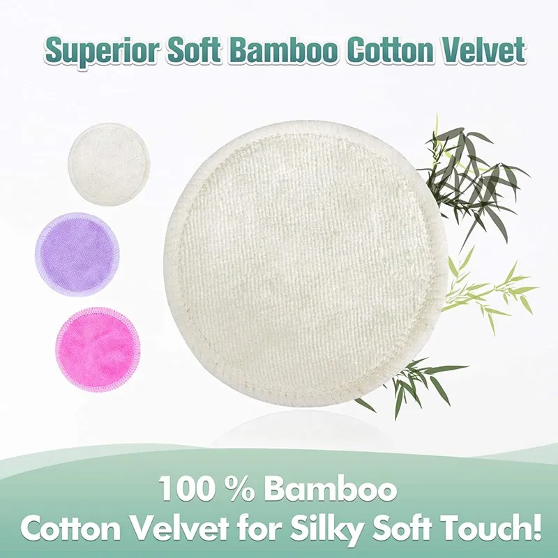 Хлопковые круглые многоразовые бамбуковые подкладки для макияжа 16 упаковок лица