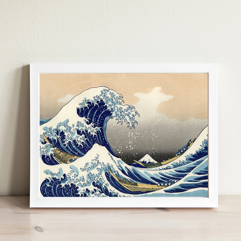 Allenjoy Акварельные картины и принты в японском стиле морские огромные волны