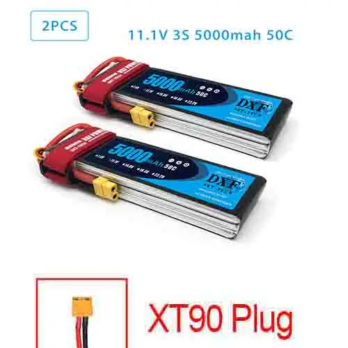 2 шт. DXF Lipo Батарея 2S 3S 7,4 V 11,1 V 6500 мА/ч, 5200 мА/ч, 60C 120C 50C 100C AKKU LiPo Батарея для Rc вертолет RC автомобиль Лодка - Цвет: 2PCS5200 XT90