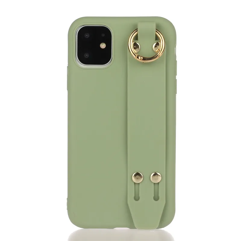 Чехол для телефона с ремешком на запястье для iphone 11 11Pro Max XS Max XR, чехол конфетного цвета чехол для iphone 8 7 Plus X 6 6 S, чехол с браслетом - Color: G