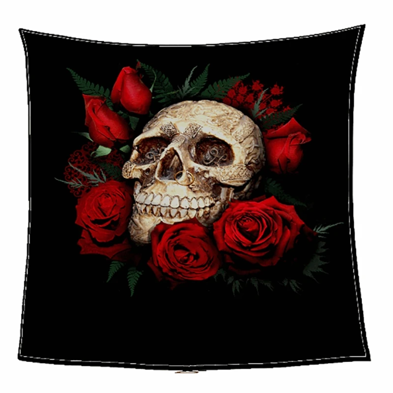 

Мягкое одеяло на Хэллоуин, удобное покрывало для дивана с цветочным рисунком черепа, для дома, путешествий, стулья, кровати