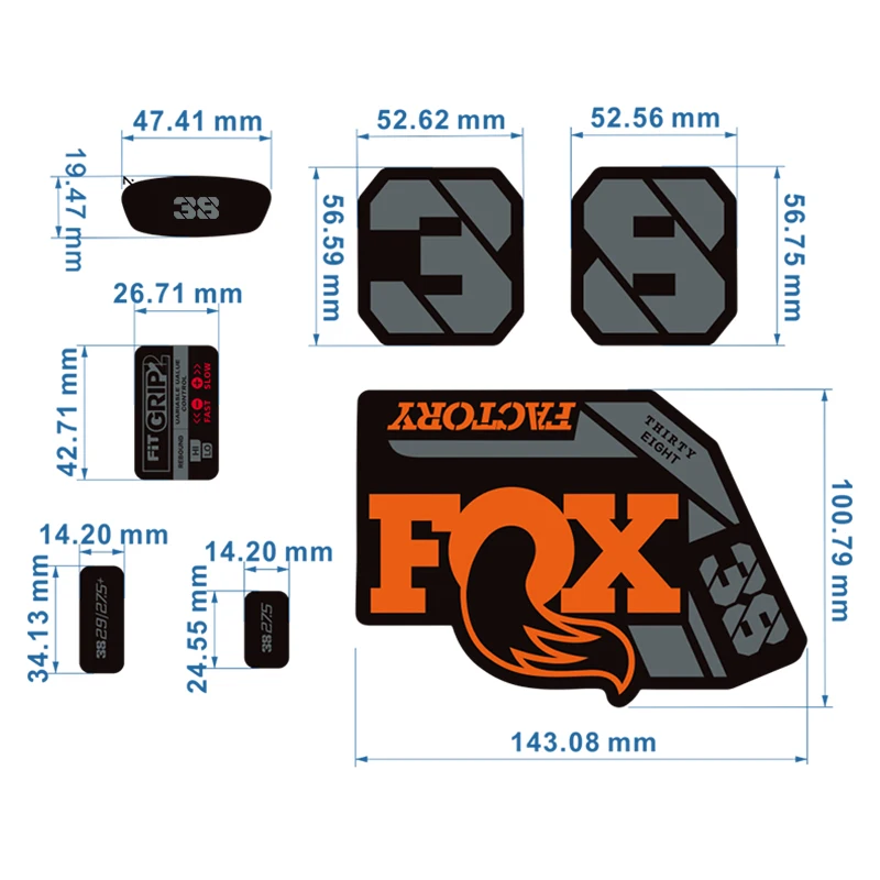2021 лиса 38 плавающая наклейка на переднюю вилку EN горного велосипеда меняющая