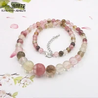glamour fashion natural stone 6 styles tourmaline crystal clavicle necklace women girls banquet christmas gift design wholesale