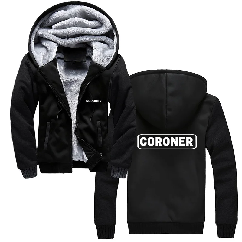 

Coroner Official Investigator Law Enforcement Double-sided Men Thicken Hooded Hoodies Sweatshirt Streetwear Coat Harajuku