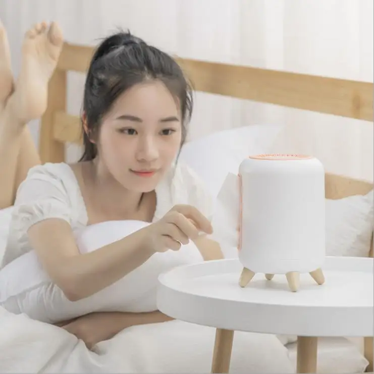 Креативная коробка для салфеток цилиндрической формы с бамбуковым древесным