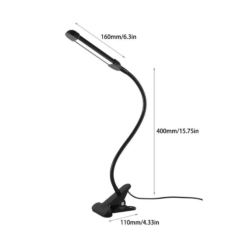 

360 Flexible Gooseneck with Adjustable 3 Levels of Brightness Standing or Clip Type Night Light Used for Makeup Reading