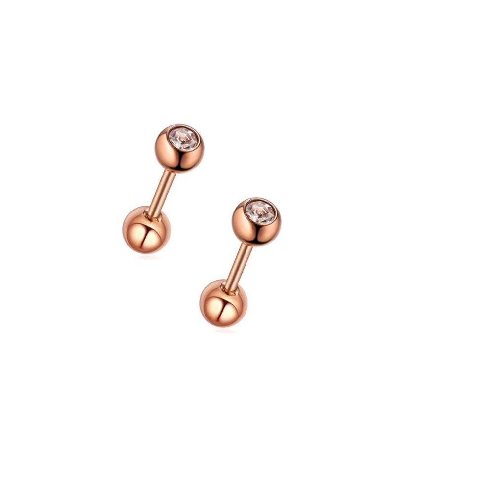 gem ball rose 2pcs 1 Набор стальных ушной хрящ для пирсинга, Кристальные серьги в виде раковины, серьги-штанги, пирсинг Orelha, Ушные Шпильки, спираль, Сексуальные Ювелирные изделия Daith - Окраска металла: gem ball rose 2pcs