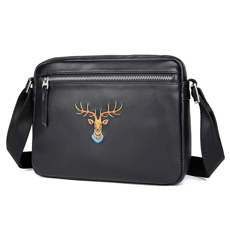 

Сумка-мессенджер мужская из натуральной кожи, роскошный саквояж на плечо, дизайнерская Повседневная офисная сумочка на молнии