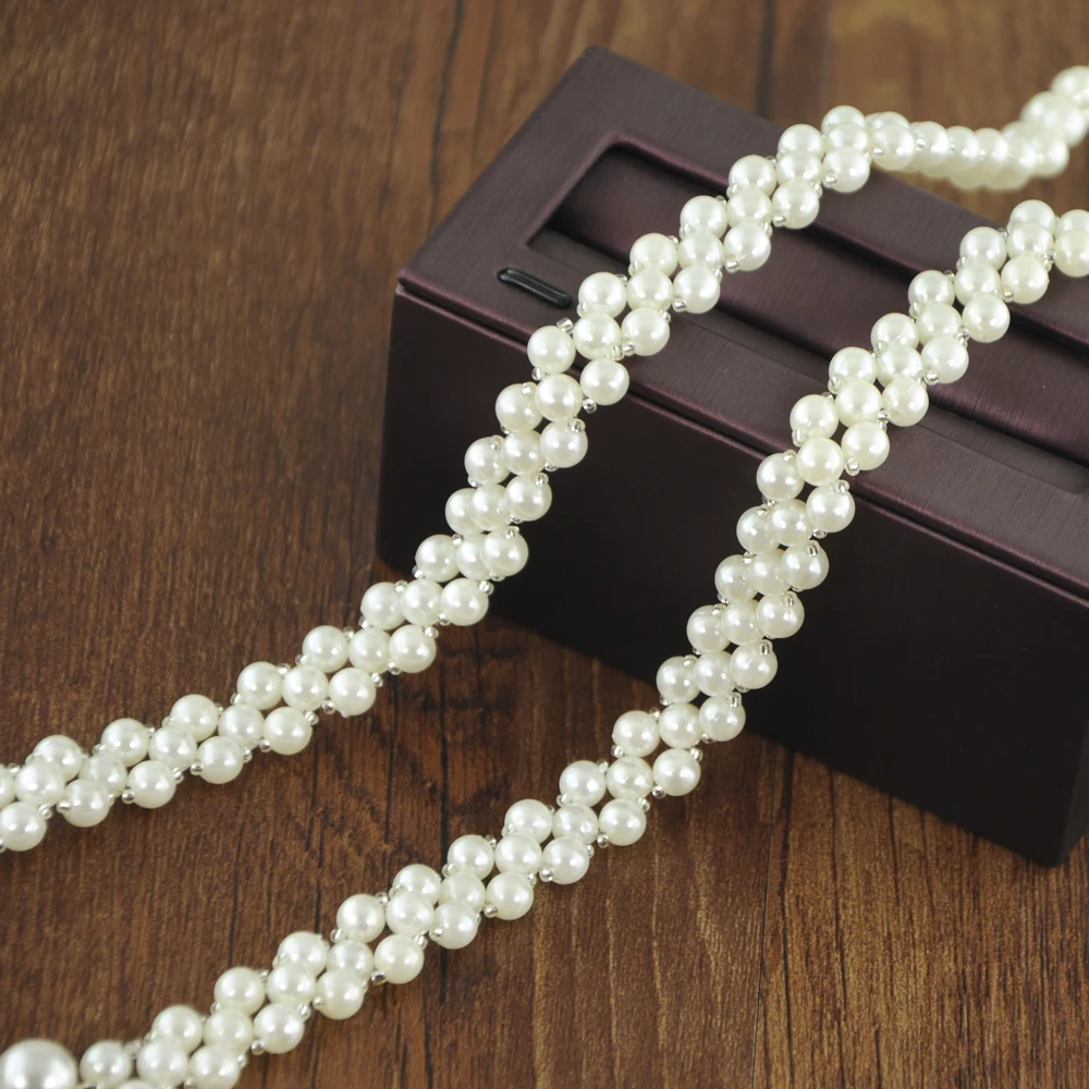 

TRiXY S398 Pearl Bridal Sash Wedding Belt Thin Beaded Belts Women Party Belt Waistband Marriage Dress Belt Bridesmaid Sash Belt