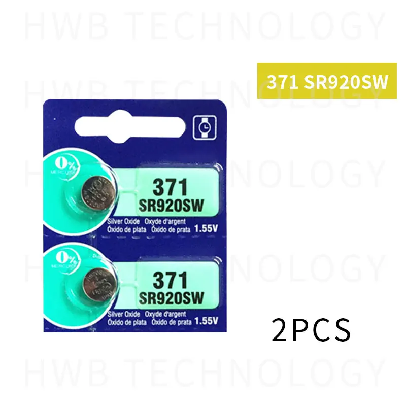 2 шт. 371 батарея SR69 SR920W SR920SW AG6 L921 605 620 280-31 280-51 Кнопка сотового телефона батарейки для часов оксида серебра Розничная карта