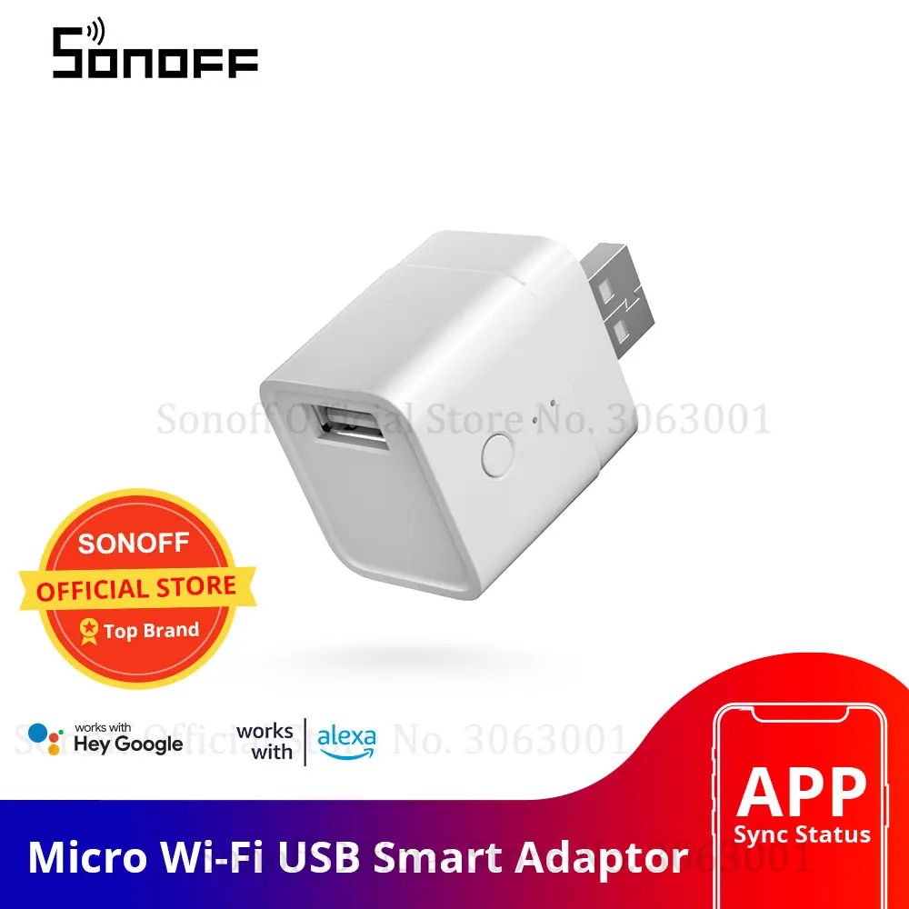 Беспроводной умный USB-адаптер SONOFF Micro 5 В Wi-Fi мини-USB-адаптер питания переключатель