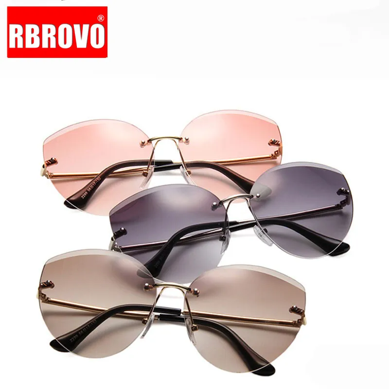 Женские солнцезащитные очки кошачий глаз RBROVO 2020 с полуободковой оправой