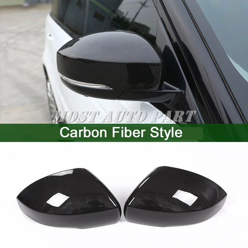 

Silver/Black ABS Carbon Rearview Mirror Cap Cover For Land Rover Discovery 4 LR4 2010-2016 Discovery 5 LR5 L462 2017-2021