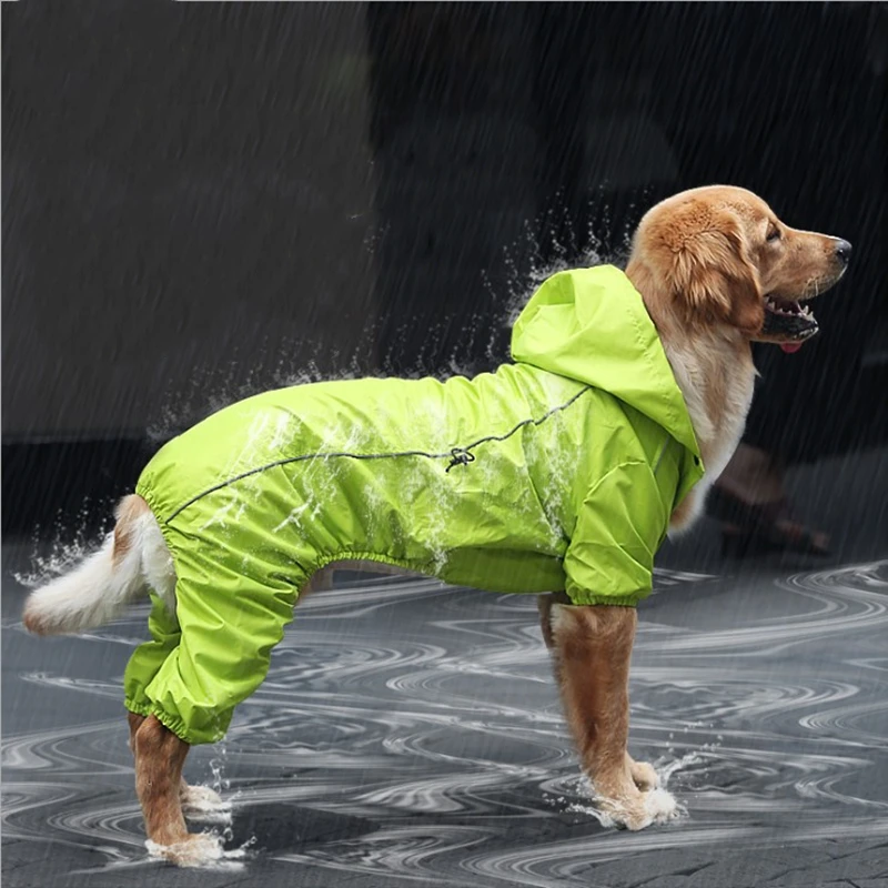 Водонепроницаемый светоотражающий дождевик для собак пальто с капюшоном