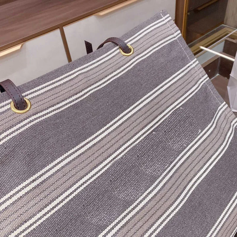 

With Logo, Bags for Women Fashionable and Trendy Canvas, Color-Blocking Stripes, One-Shoulder Shopping Bag, Large Capacity