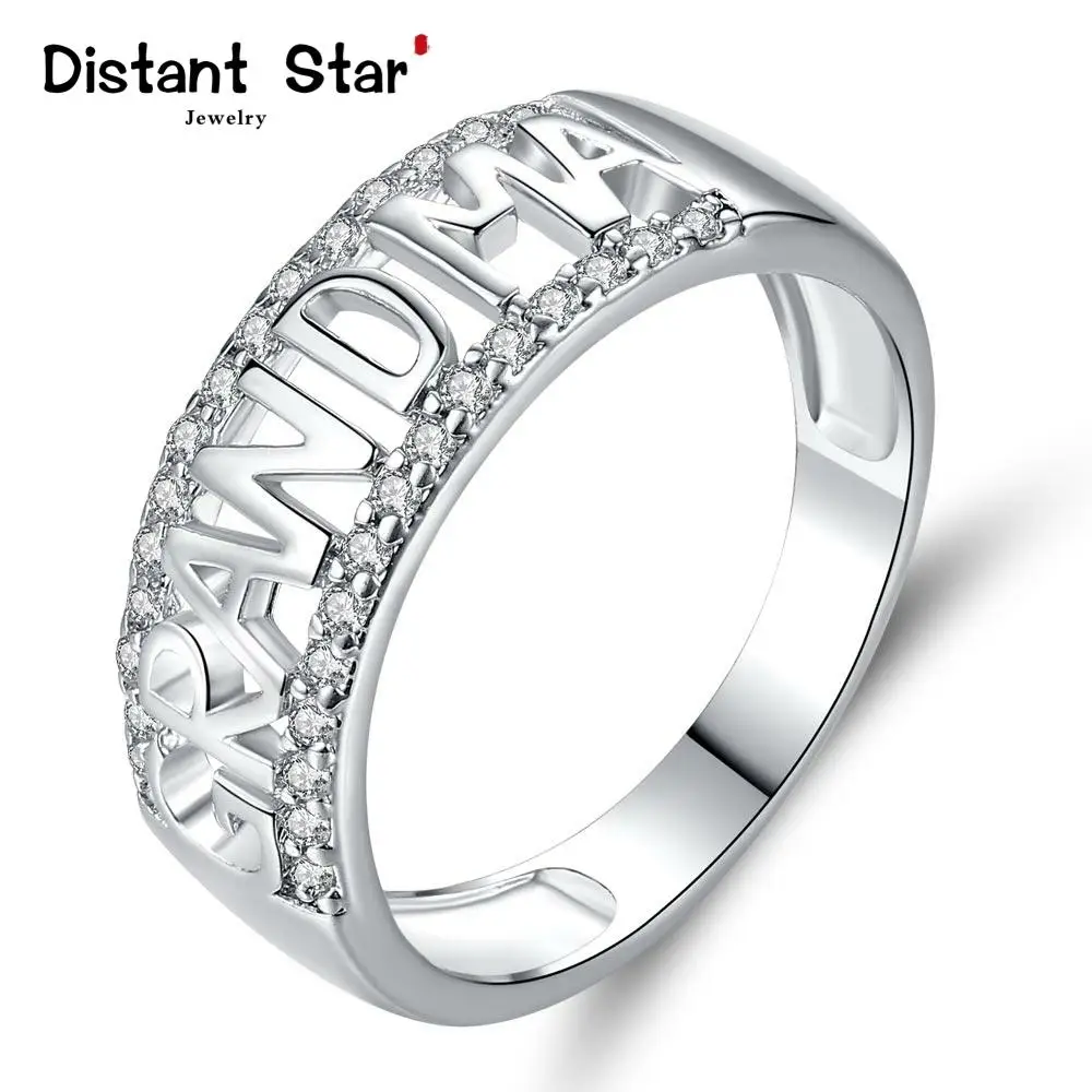 Женские Свадебные обручальные кольца с надписью grandma text медные украшения