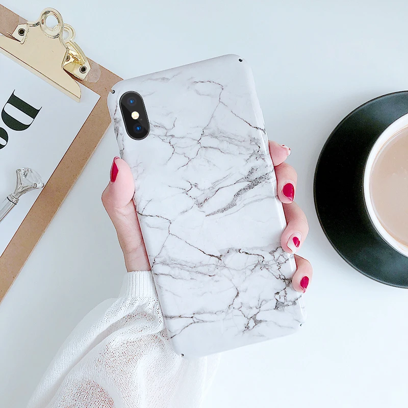Мраморный чехол для iphone 7 XS MAX жесткая задняя панель из поликарбоната 6 6S 8 Plus X XR